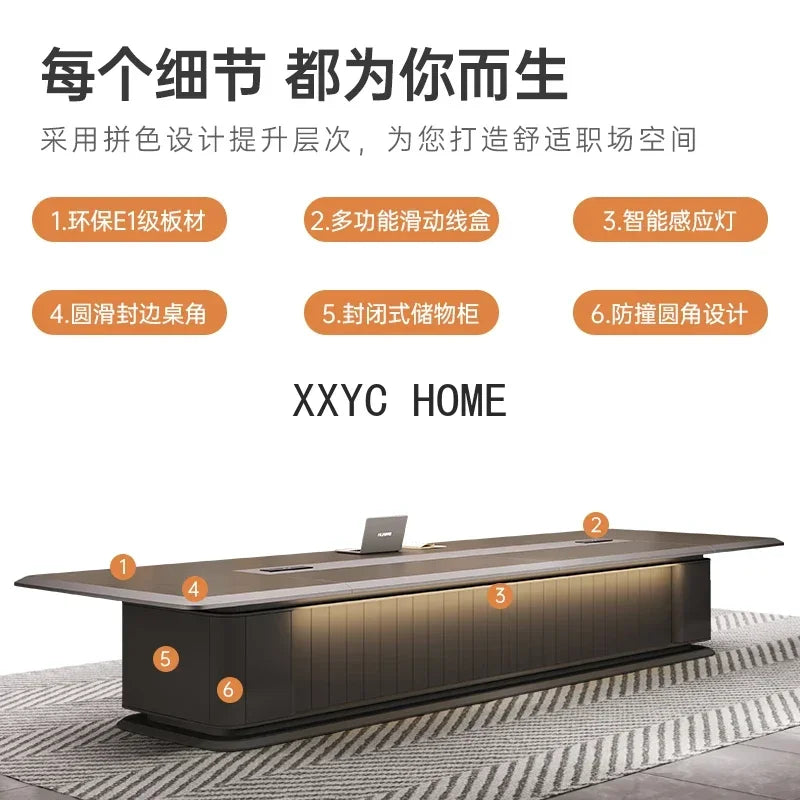 Training Table Conference Simple Modern High-End Conference Table Long Room and Chair Combination