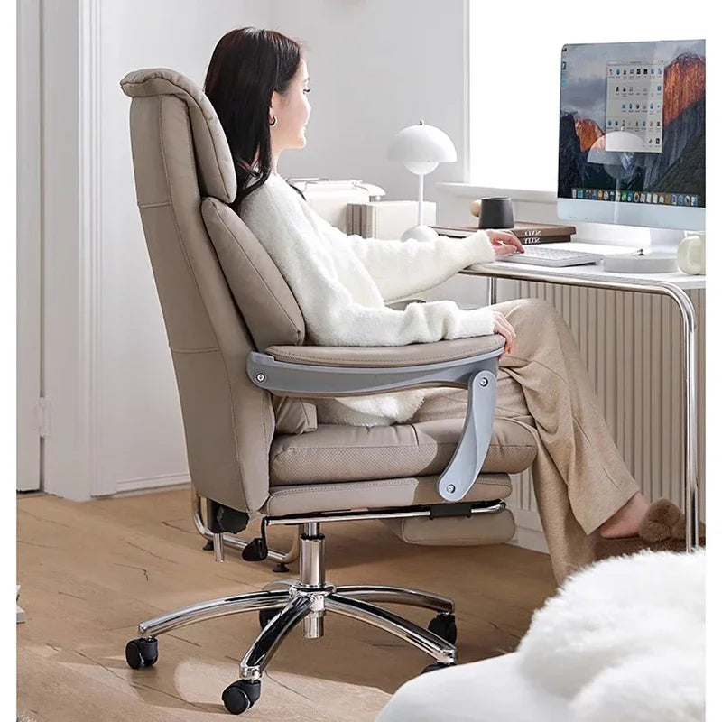 Luxurious Lazy Sofa Office Chair Leather Commerce Massage Computer Boss Office Chair Home Vanity Cadeira Office Furniture Girl