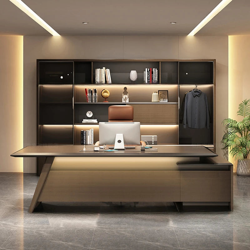 Modern Executive Office Desk with Drawers