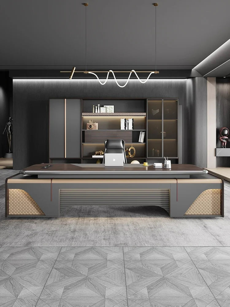 L-Shaped Executive Desk for Chairman or President