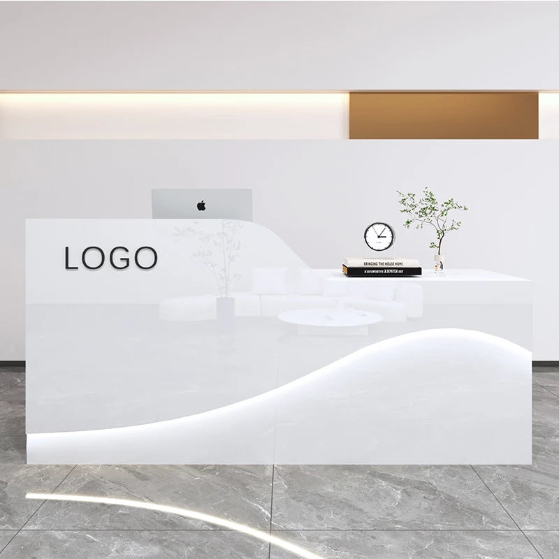 Modern Reception Counter – Professional Office Furniture for Beauty Institutes, Salons, and Luxury Settings