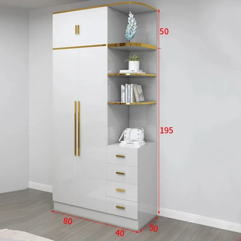 White Minimalist Wardrobe – Waterproof Designer Storage for Children, Modern Nordic Organizers
