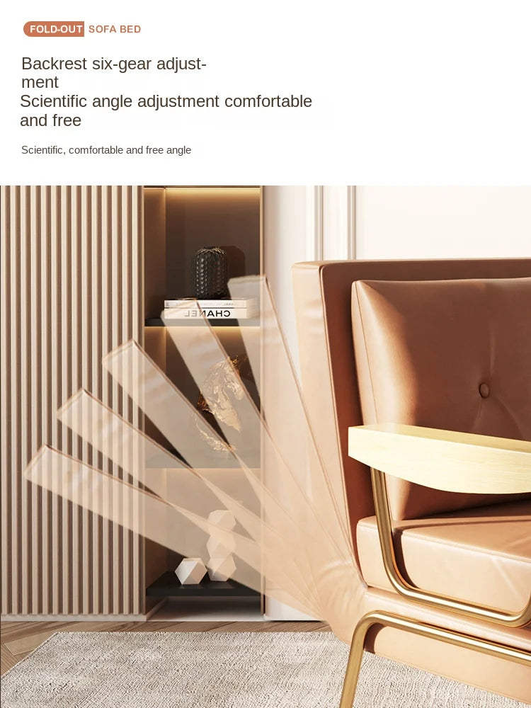 Folding Sofa Bed Armchair – Multifunctional Faux Leather Recliner