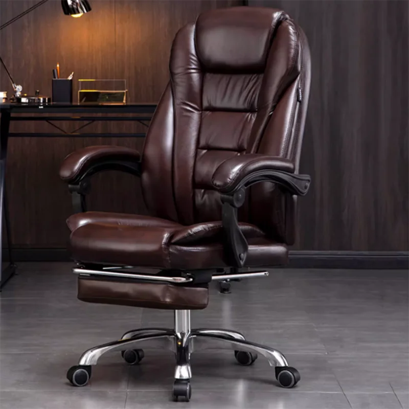 Massage Recliner Office Chairs Ergonomic Editor Executive Metal Foot Rest Armchairs Aluminium Wheels Cadeira Office Furniture