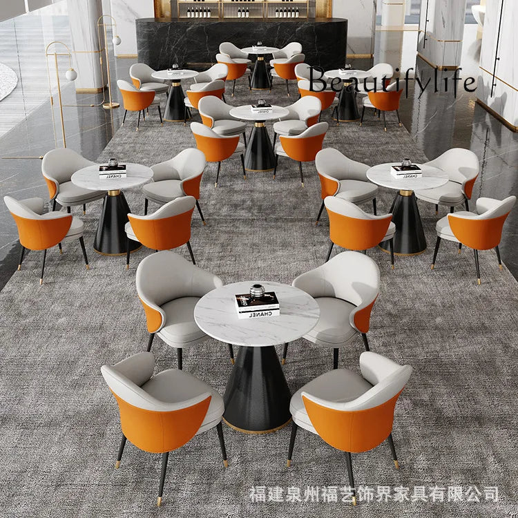 Nordic sales office reception negotiation table and chair combination, western restaurant lounge area one table and four chairs