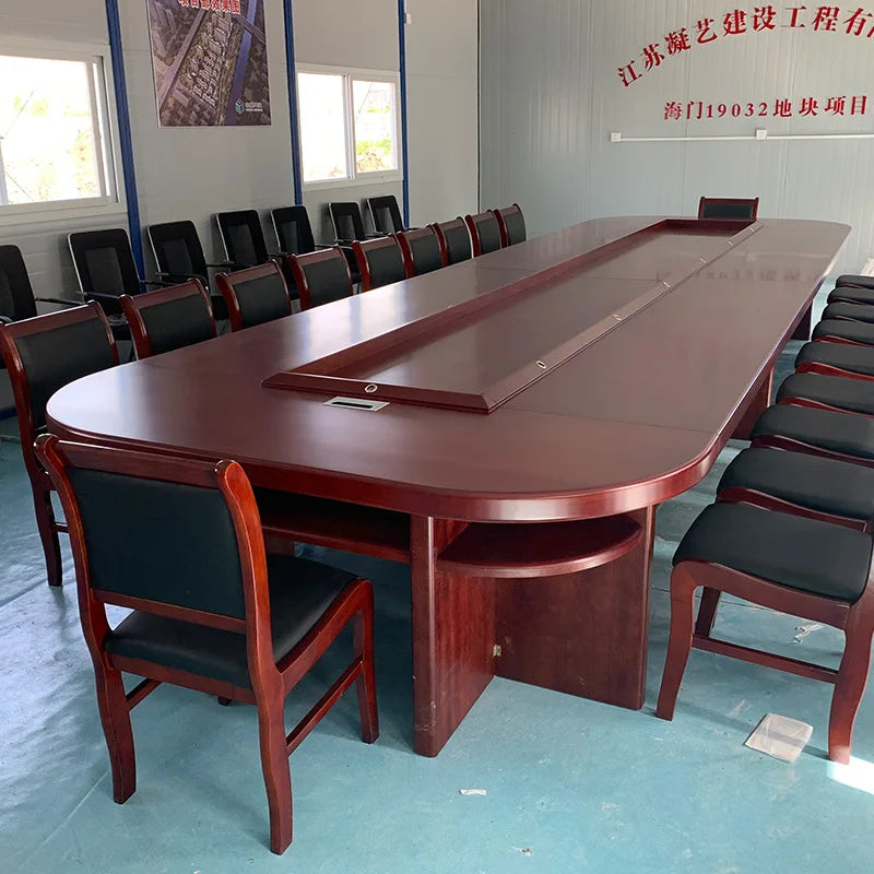 Oval business conference table