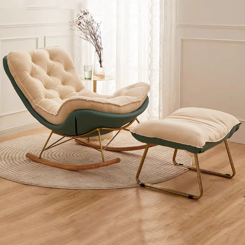 Footrest Velvet Living Room Chair Luxury Balcony Relax Rocking Chair Floor Meditation Muebles Para El Hogar Home Decoraction