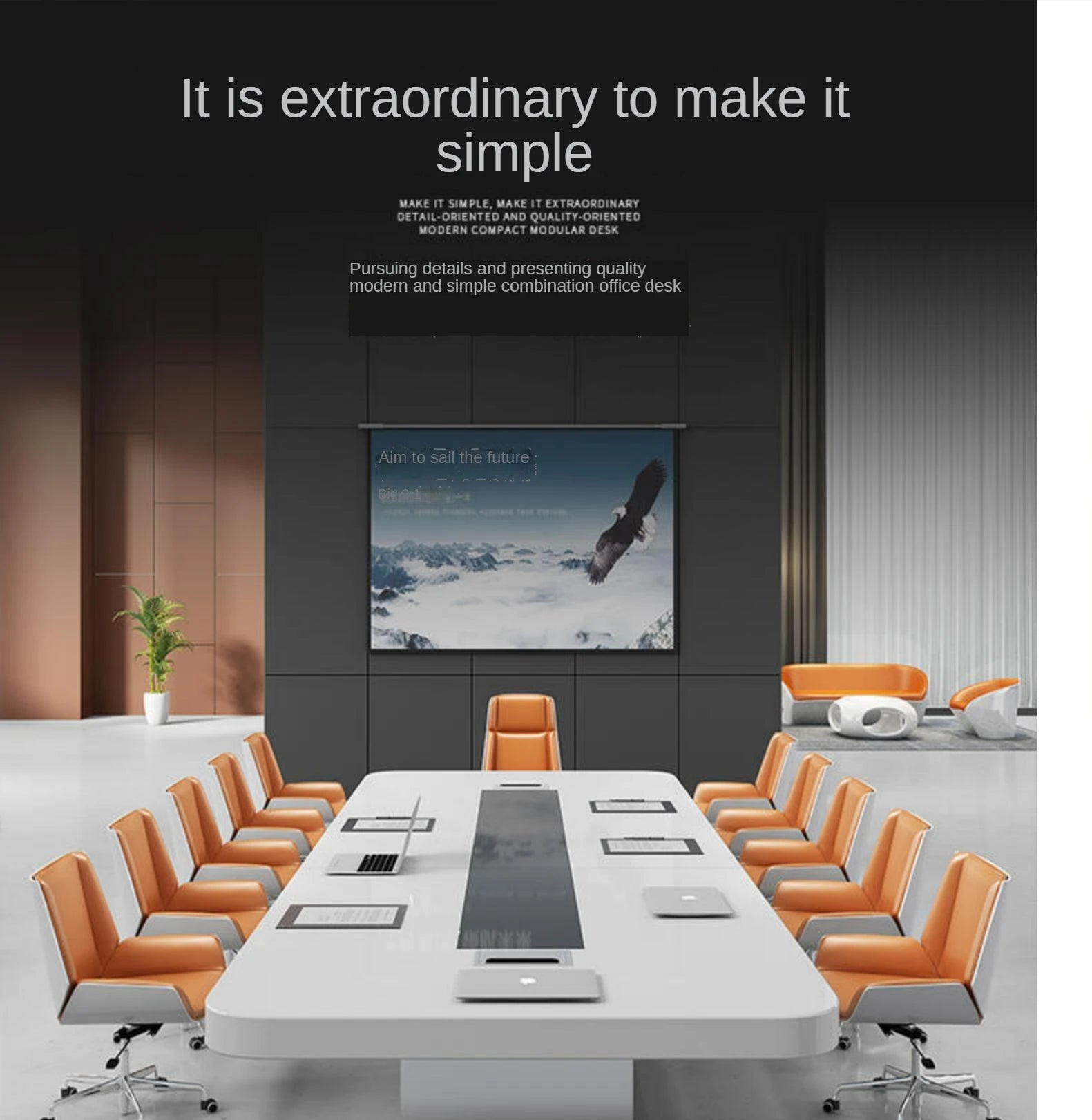 Modern Luxury Office Conference Table & Chairs