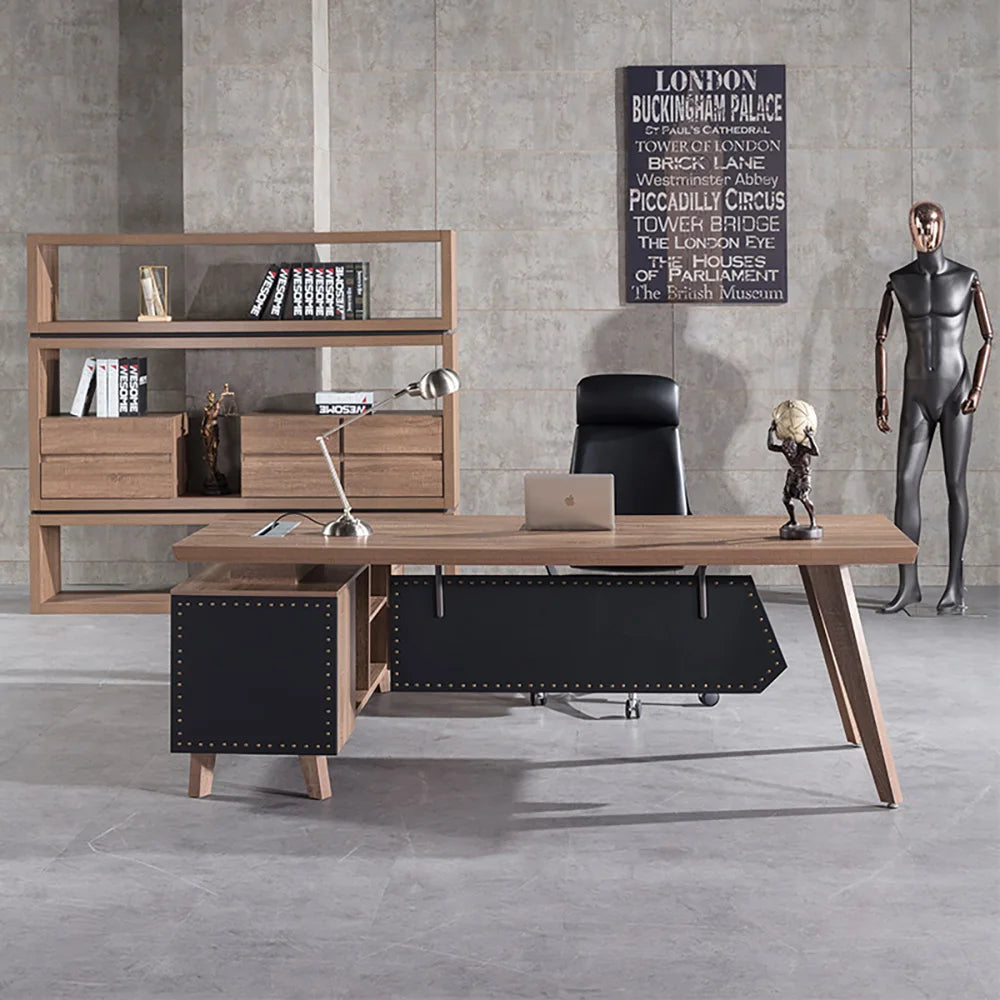 7.2ft Executive Office Desk with Locker & File Cabinet