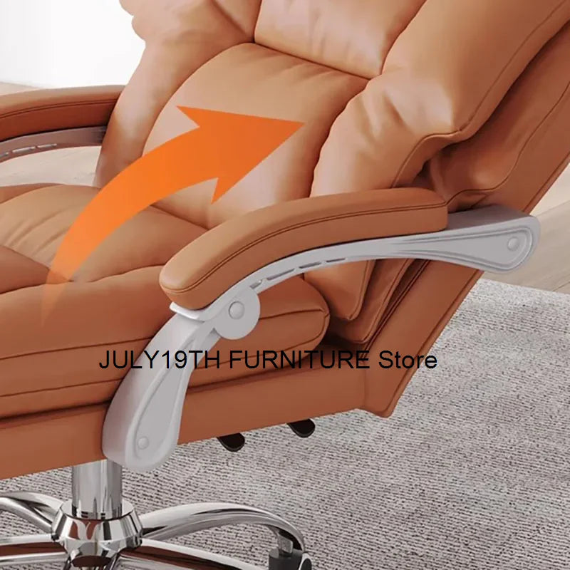Ergonomic Office Chair with Sliding Pillow Cover, Luxury Cushions, Armrests, and Backrests.