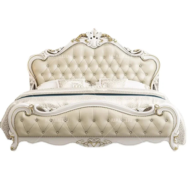 European multifunctional bed with under-bed organizer, offering luxury storage for a stylish bedroom.