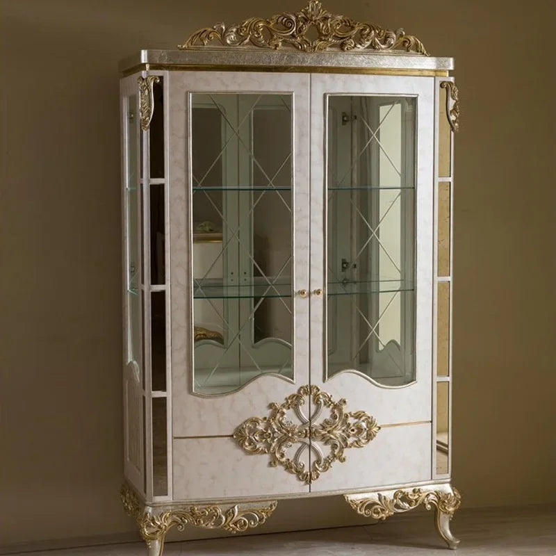 European dining table and chair combination palace solid wood dining table villa restaurant long table furniture