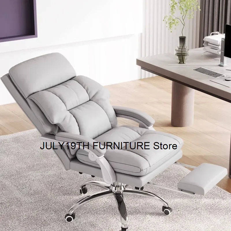 Ergonomic Office Chair with Sliding Pillow Cover, Luxury Cushions, Armrests, and Backrests.