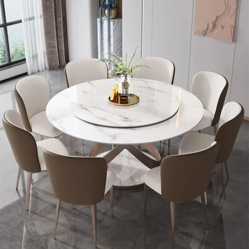 Nordic modern round marble dining Set