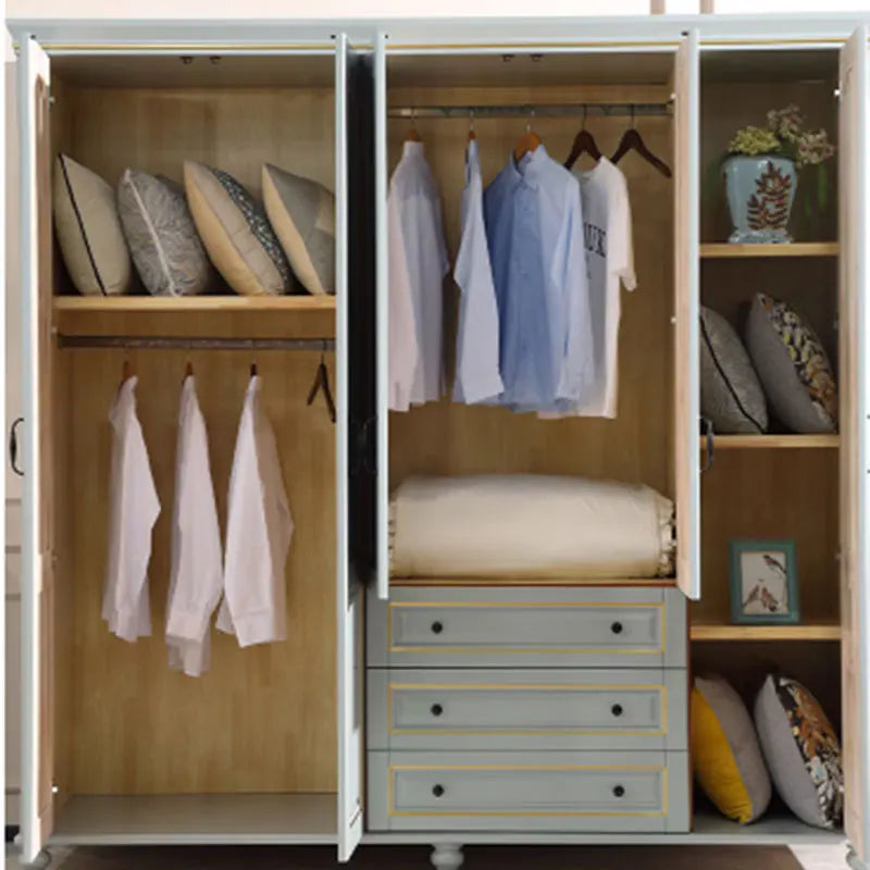 Multilayer Drawer Wardrobe – Open Closet with Shelves for Bedroom Storage