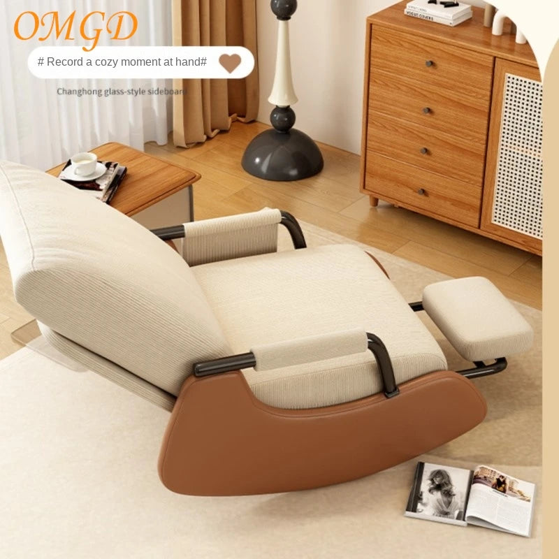 OMGD Rocking Chair Single Sofa Adult Leisure Recliner Balcony Lazy Chair Reclinable Living Room Sedentary Living Room Sofa