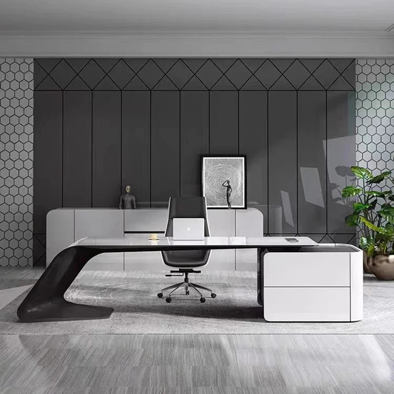 Nail study computer table- small executive white desk