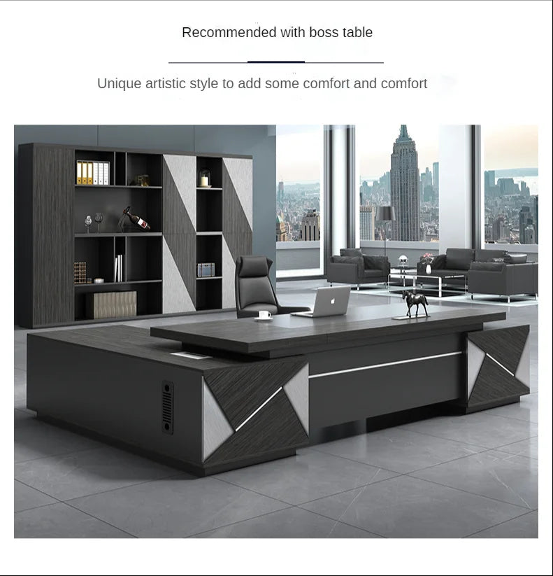 Modern Long Commercial  Conference Room Table & Chair Set