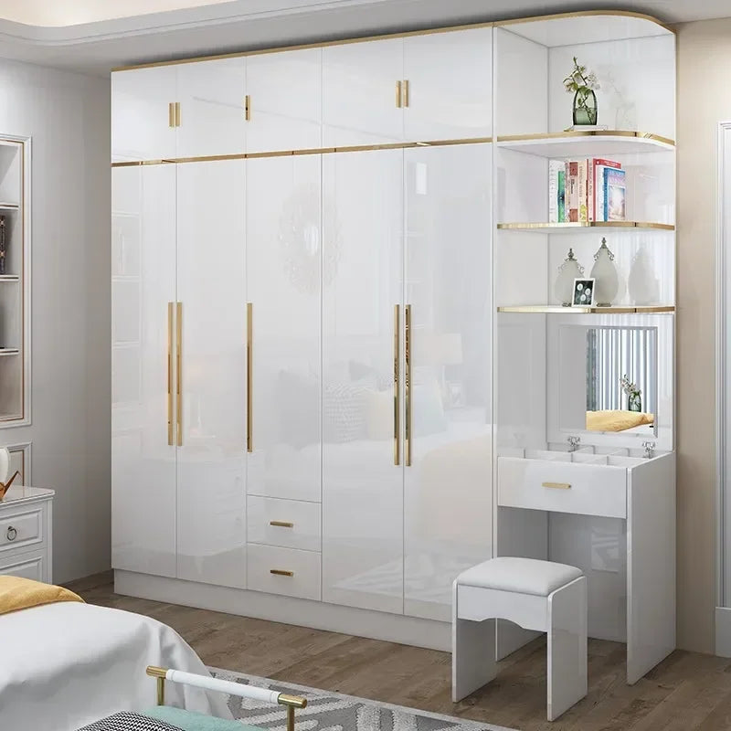 White Minimalist Wardrobe – Waterproof Designer Storage for Children, Modern Nordic Organizers
