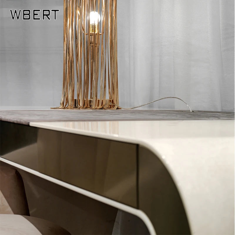 WBERT Solid Wood High-End Italian Light Luxury Boss Desk Simple Modern Design Home Computer Writing Desk Small Dressing