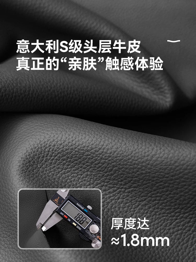 Italian minimalist first-layer cowhide sofa living room simple modern light luxury