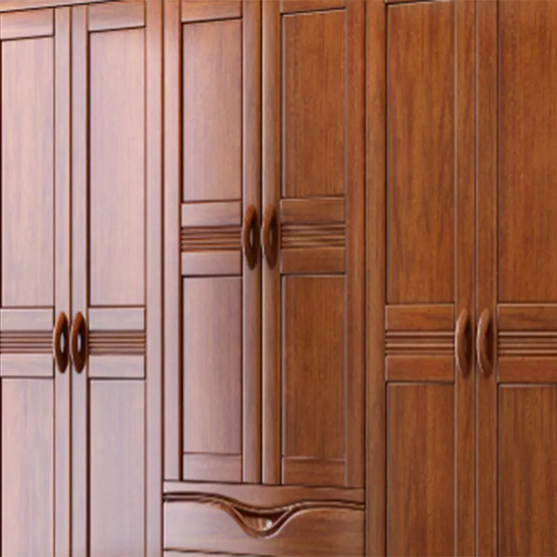 Wall-Mounted Nordic Wood Wardrobe – Multilayer Open Closet and Organizer for Bedroom