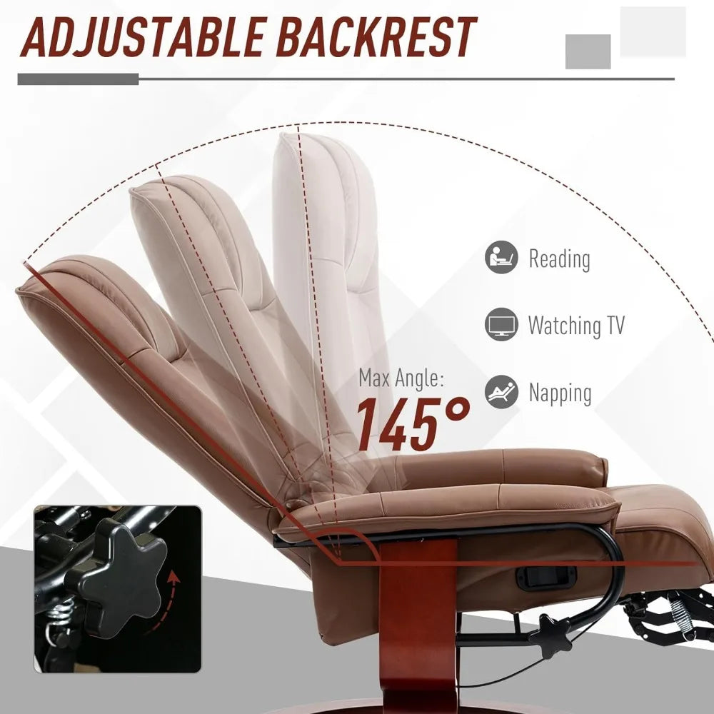 Adjustable Swivel Lounge Chair with Footrest;