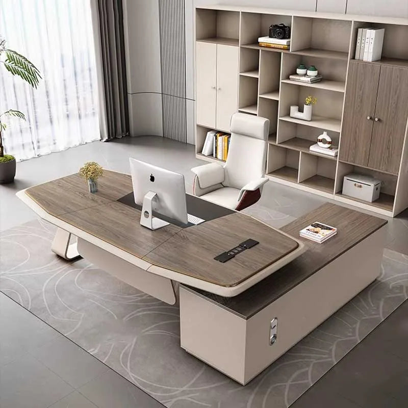 Corner Large Office Desk Organizer Storage Bedroom Coffee Gaming Office Desk Computer Home Drawers Table De Bureau Furniture