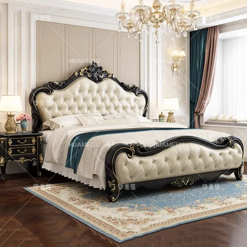 European multifunctional bed with under-bed organizer, offering luxury storage for a stylish bedroom.