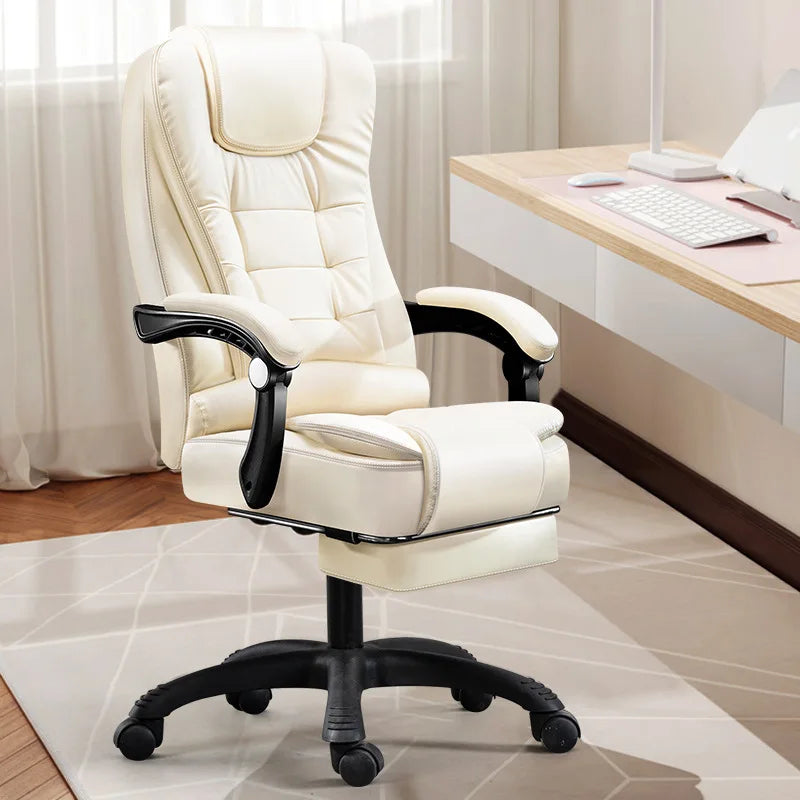 Luxury Computer Armchair: Relaxing, Height-Adjustable with Wheels