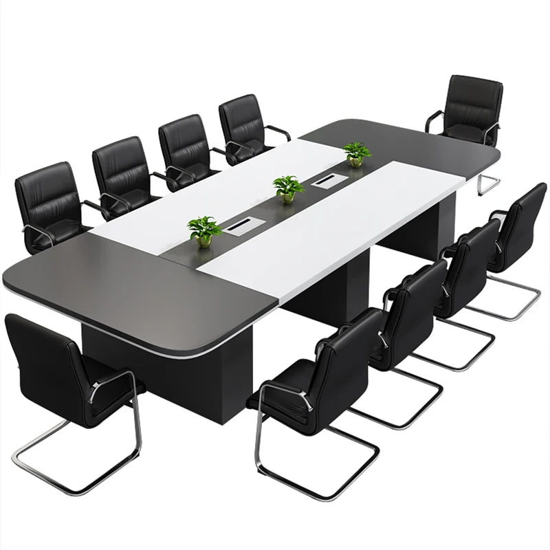 Modern luxury conference table—10-seater MDF design for office use