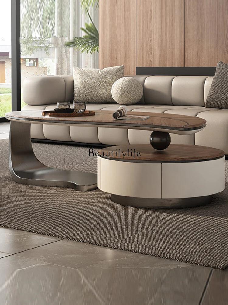 Ancient Style Minimalist Solid Wood Coffee Table