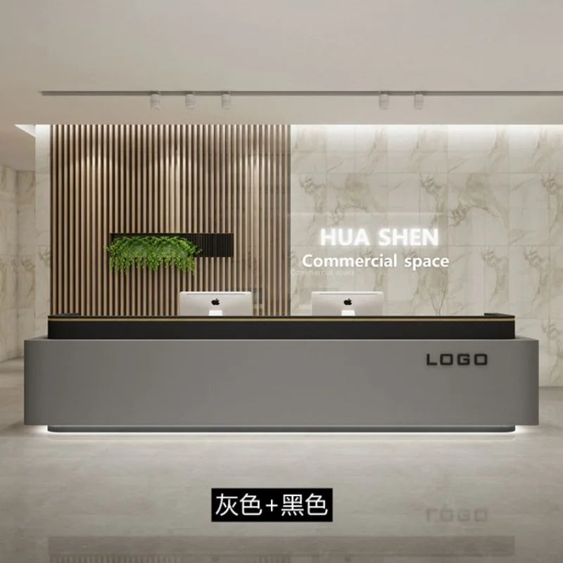 Modern Luxury Furniture Counter Table Lectern Simple Professional Office Hairdressing Reception Desk Leggio Institute Salon WJX