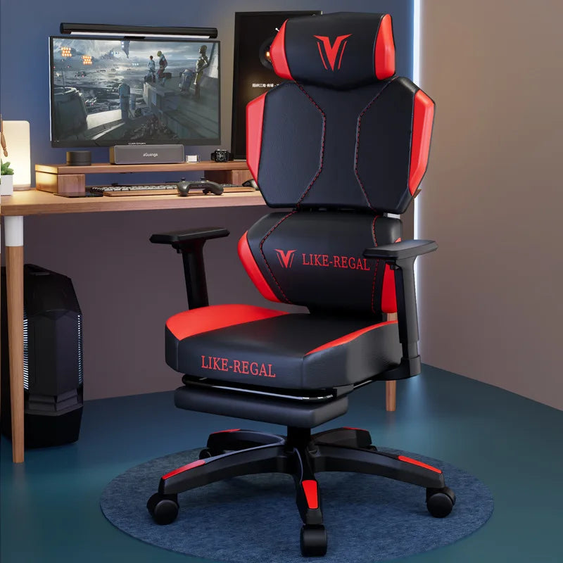 Gamer PC Chair – Comfortable Home Office Furniture with Footrest, Wheels, and Reclining Design