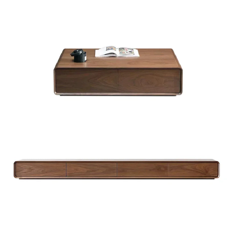 Modern TV Storage Console – Luxury Floating Shelves and Suspended Cabinet