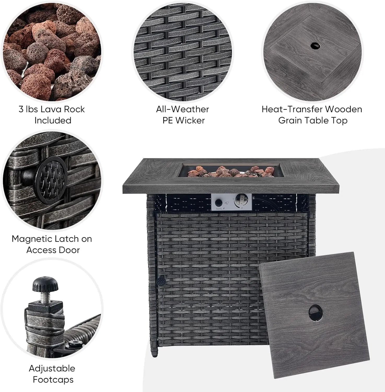 Swivel Glider Rocker Chairs with Blue Cushions, ideal for casual backyard gatherings.