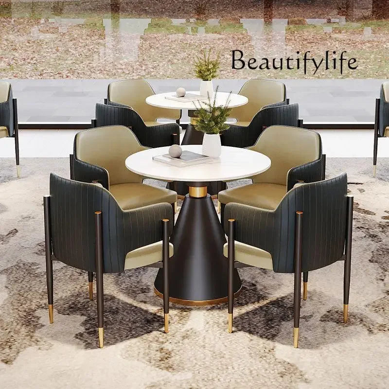 Light luxury sales office negotiation table and chair combination coffee shop reception small round table one table four chairs