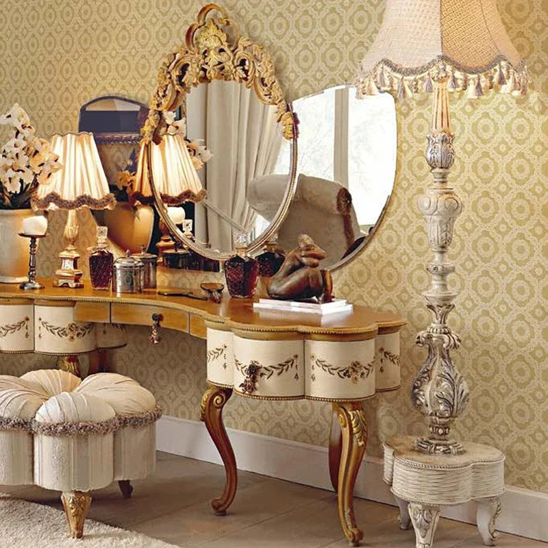 Custom Classic French European Dresser, Large Solid Wood with Hand-Carved Details