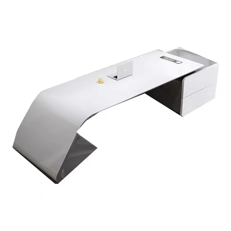 Nail study computer table- small executive white desk