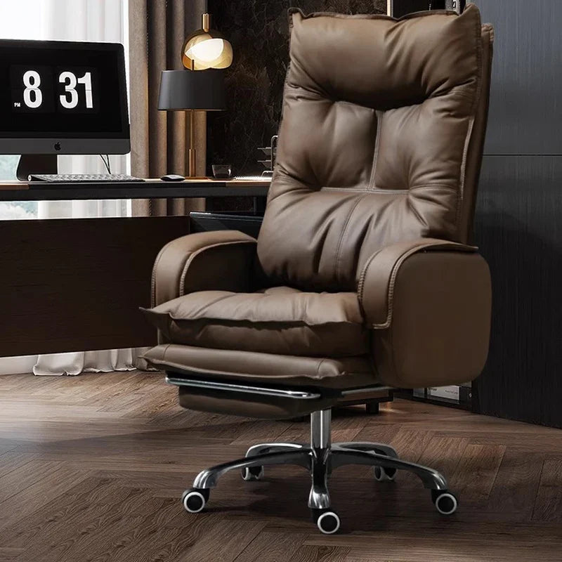 Reading Leather Office Chair Lazy Mobile Recliner Playseat Study Swivel Throne Office Chair Comfortable Muebles Home Furniture