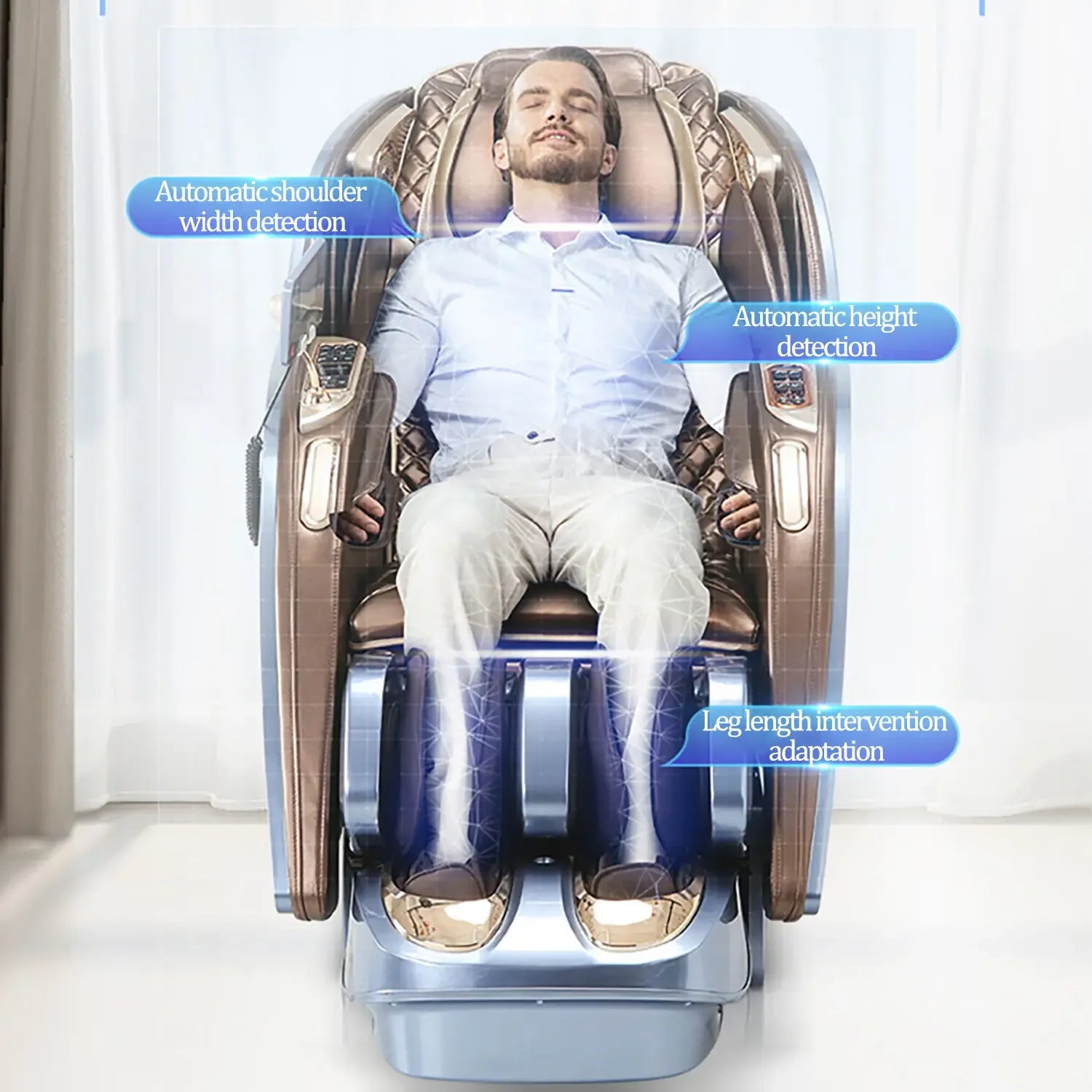 4D SL Full Body Zero Gravity Massager Chair – AirBag, Heat, Leg Stretching, Office & Home Sofa