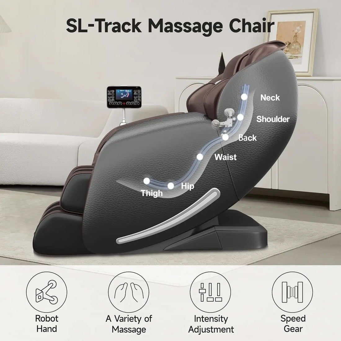 Favor-06 Shiatsu Massage Recliner Chair – Full Body Zero Gravity, APP-Controlled, Brown