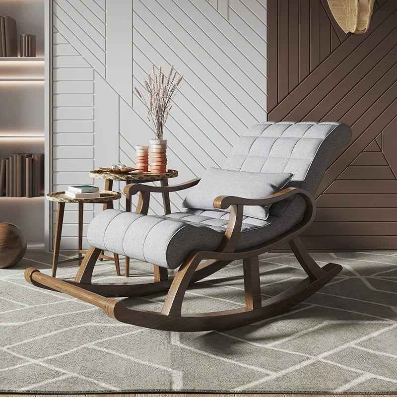 Nordic Luxury Rocking Chair – Lazy Recliner with Handle