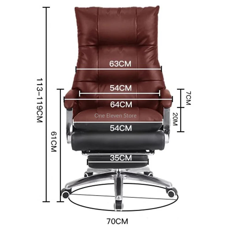 Modern luxury gaming chair: leather, ergonomic, recliner, for office or gaming desk
