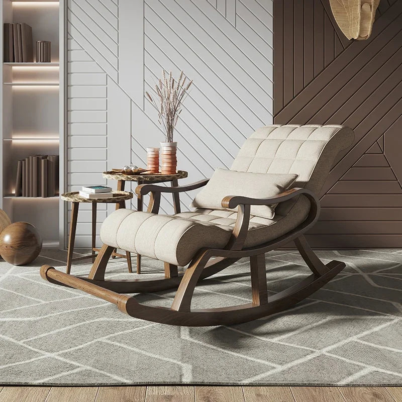 Nordic Luxury Rocking Chair – Lazy Recliner with Handle
