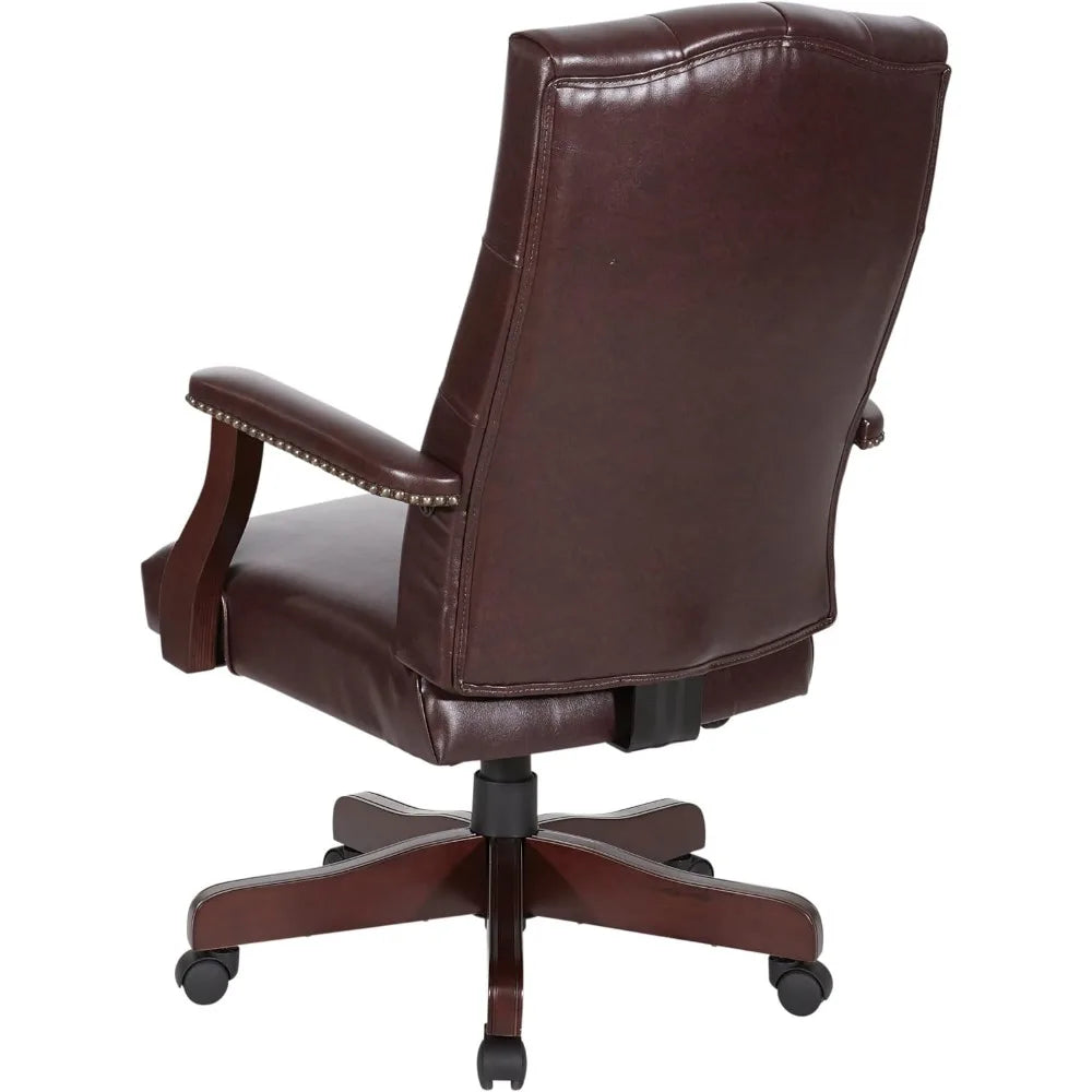Office Chair, Traditional Tufted High Back with Upholstered Seat and Built-in Lumbar Support, Ergonomic, Executive Chair