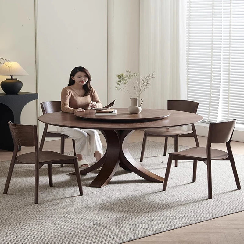 Modern Entrance Table and Dining Set – Solid Wood Round Table