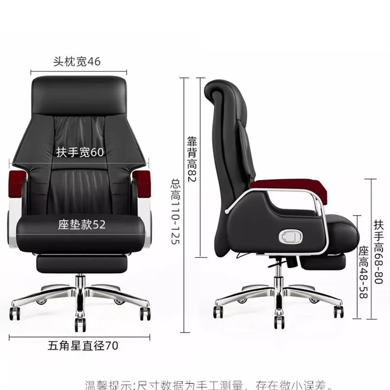 Ergonomic office chair with armrests, massage feature, and rolling wheels