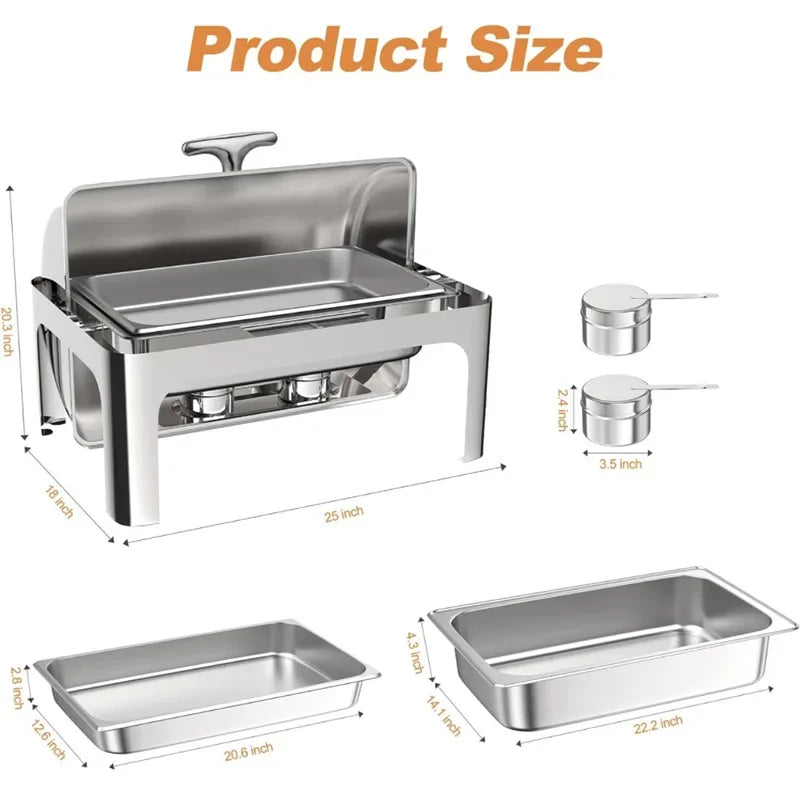 Stainless Steel Chaffing Dishes Buffet Catering Food Warmer Cheffing Chafing Dish Buffet Set Hot Pot Sets For Hotel Restaurant