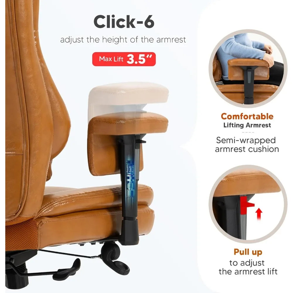 Ergonomic Home Office Chair – Comfortable Executive Design with Adjustable Armrests,